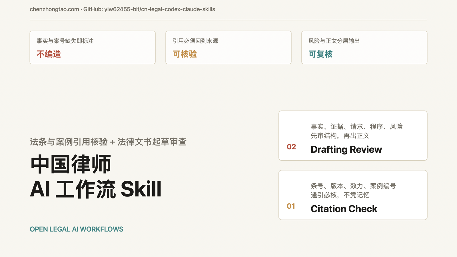 两个面向中国律师工作的 AI skill